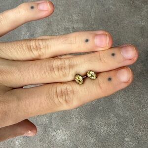 Vintage Sterling Silver Earrings Synthetic Citrine Light Yellow Oval Stone